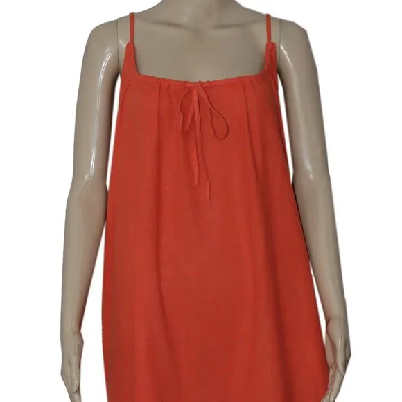 Free People Rae Mini Mandarin Red Swingy Scoop Neck Dress - Picture 3 of 6